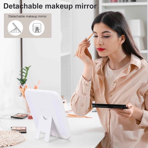 Pretty Comy Travel Makeup Bag with Led Mirror, Portable Makeup Train Case Led Makeup Bag with Mirror Makeup Organizer Bag Travel Organizer Bag Makeup Case Ideal Gifts for Mom Women