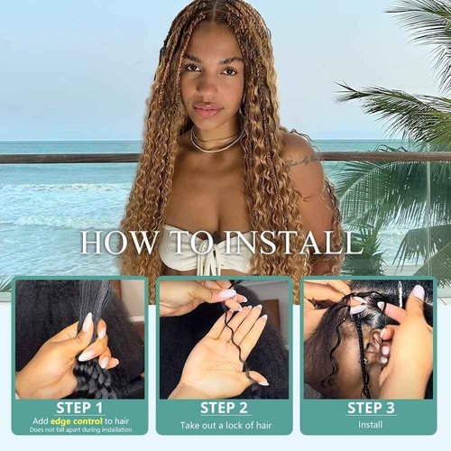 Deep Wave Bulk Human Braiding Hair 50g 22 Inch Honey Blonde Human Braiding Hair for Boho Braids 1 Bundle/Pack No Weft Color 27# 100% Brazilian Human Braiding Hair Extensions for Micro Braiding