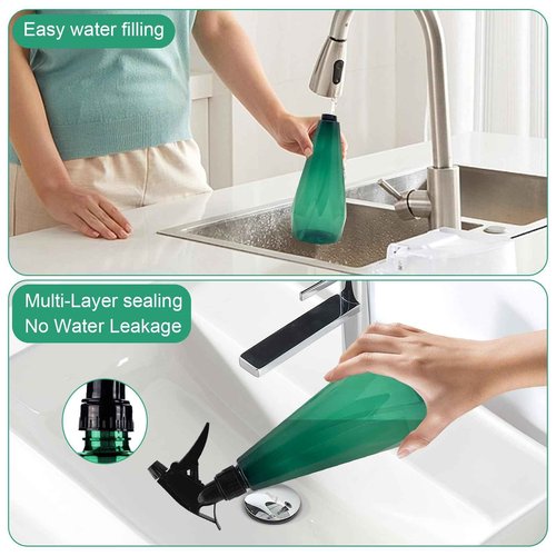 Amber Spray Bottle Cleaning Spray Bottles,Healthy Plastic, 32oz Spray Bottle For Hair&Hand&Clothe&Bathroom&Plant, Empty Mister Refillable Spray Bottles With ET,Essential Oil,Water,etc.(2 pack)