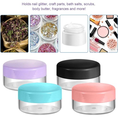 10 Gram 8 pcs Lip Balm Containers Small Plastic Containers Cosmetic Containers Sample Jars Cosmetic Jars Makeup Sample Containers for Lip Balms Lotion Powder Beauty Products