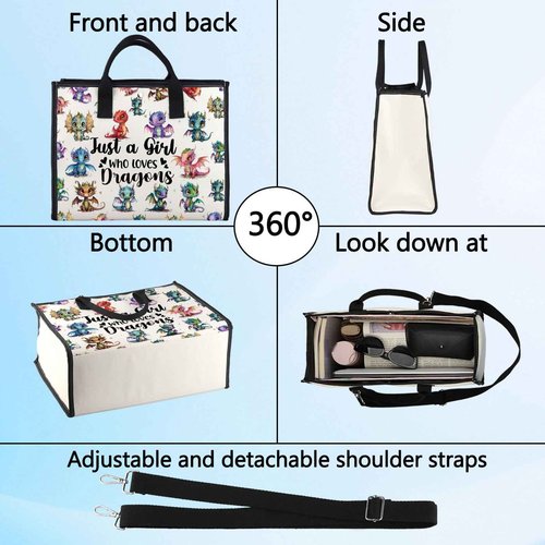 LEVLO Funny Dragon Cosmetic Make up Bag Animal Lover Gifts Just A Girl Who Loves Dragons Makeup Zipper Pouch Bag Dragons Lover Gift (Loves Dragons Bag) (Dragons New LT)