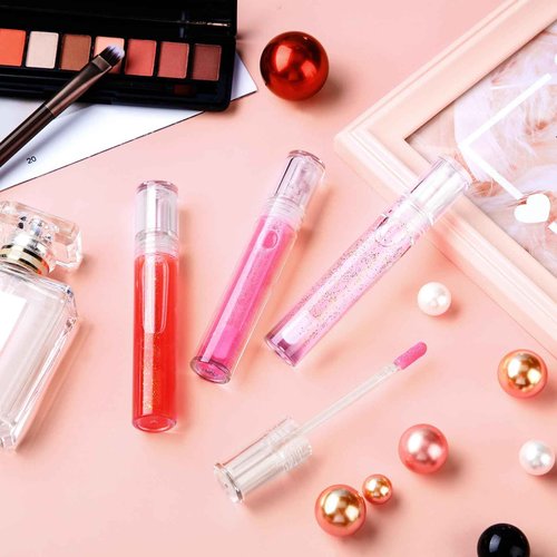 Hsei 100 Pcs Empty Lip Gloss Tubes with Wand Bulk Heavy Duty Clear Lips Balm Containers Refillable Lipstick Tubes with Rubber Stoppers for Travel Cosmetic DIY Makeup Gift Supply(2.5 ml,100 Pcs)