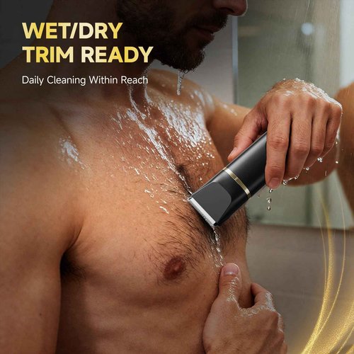 tiovara Beard Trimmer for Men, IPX7 Waterproof Body Hair Trimmer Electric Razor Shaver Body Grooming Kit Wet/Dry Use for Groin, Nose, Ear Hairs, Beard, Legs, Chest