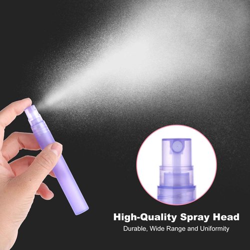 Amaxiu Mini Portable Spray Bottles, Refillable Perfume Bottle Travel Size Small Empty Sample Container Plastic Frosted Atomizer for Makeup Water Perfume Hair(12Pcs, 10ml/0.34 oz)