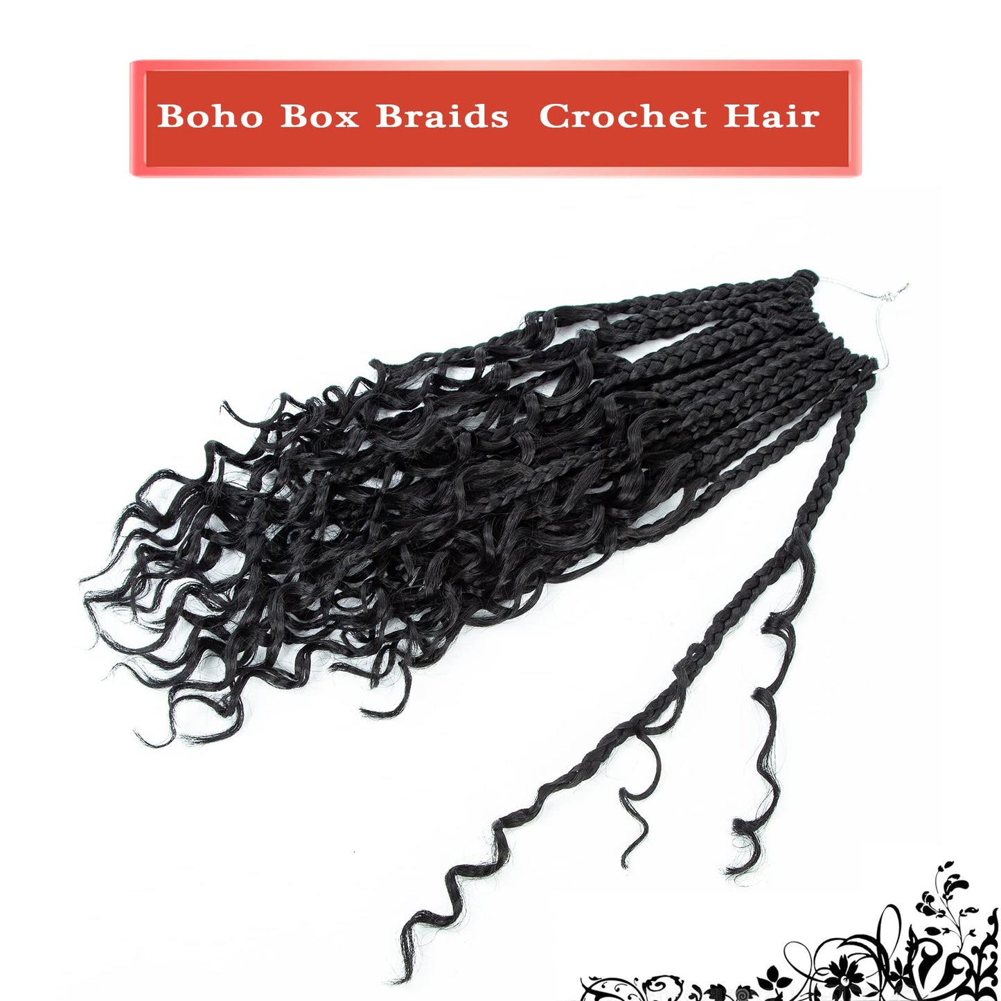 Liang Dian Goddess Box Braids Crochet Hair 14 Inch 8 Packs Boho Box Braids Crochet with Curly Ends Pre looped Synthetic Bohemian Hippie Braids Hair Extensions(14 Inch 27/613 Omber)