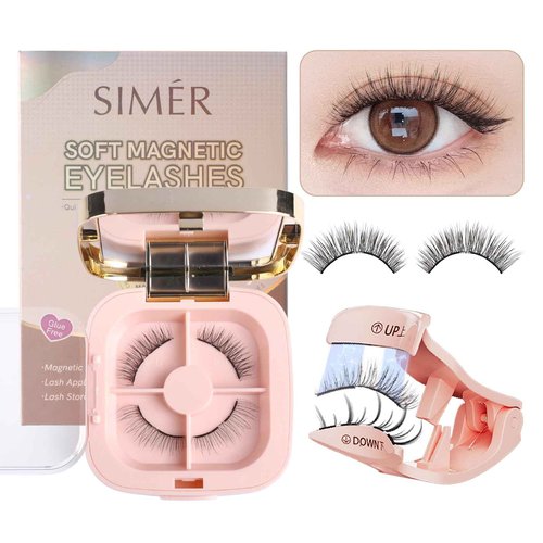 Soft Magnetic Eyelashes, Natural Look Reusable Glue-free Dual Magnets Lashes with Applicator, Lightweight Dual Magnetic Lashes - Delicate