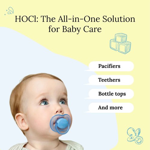 Think Smarter Products Littley Pacifier & Teether Cleaner with Hypochlorous Acid, Non-Toxic & Alcohol-Free, Gentle Formula for Cleaning Baby & Toddler Essentials, 8oz Spray Bottle