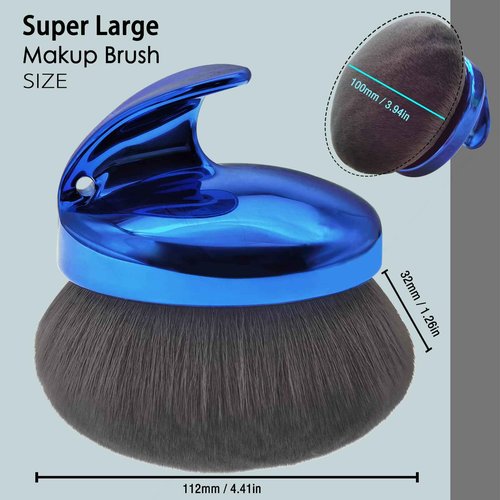 Super Large Body Makeup Brush For Self Tanner, Leg Makeup, Bronzer Blend,112mm Oval-Headed Body Kabuki Brush With Ergonomic Grip Provides More Even Application, Face& Back Makeup Brush, Wet&Dry Use