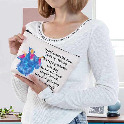 BWWKTOP Fairy Godmother Cosmetic Makeup Bag Fairy Godmother Gifts Fairy Tale Inspired Gifts Magical Princess Makeup Zipper Pouch Bag (i just dreamed)
