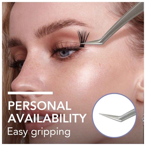 Lash Tweezers for Eyelash Extensions Stainless Steel Eyelash Tweezers for Extensions High Precision Fiber Tip Tweezers for Lash Extension Tweezer Professional Salon Use for Classic/Volume Anti-static