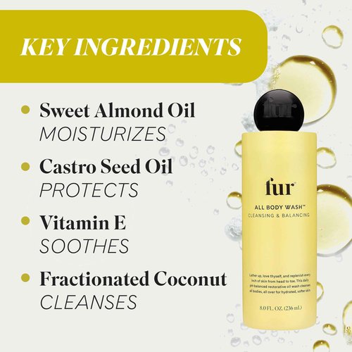 Fur All Body Wash- PH-Balancing Oil Body Wash, Hydrate and Soften Your Skin - 8 FL OZ