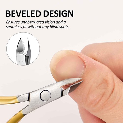 Cmetta Cuticle Nipper, Polished Coated Durable Trimmer, Nail Clipper with Fine Edge, Comfort Grip Cuticle Cutter and Remover Tool Kit for Nail Care (Yellow 1-PACK)