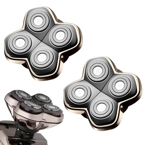 PRO 4 Head Replacement Blade Compatible with Pitbull Shaver Replacement Blade,Rotary 4 Blades Compatible with Skull Pitbull Gold/Silver/Platinum PRO,Blades Fit for Butterfly Kiss Head Shavers,2Pack.