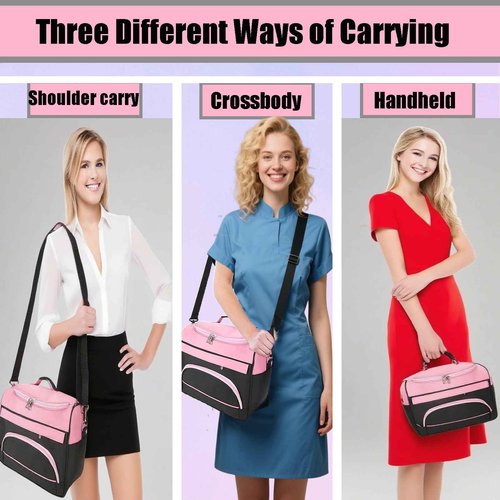 JEHANOIRY Large Capacity Hairdresser Bag Barber Carrying Case with Handle and Shoulder Strap, Beauty Salon Tool Kits Storage Travel Barber Case Holds Various Hair Cutting Tools Haircutting Bag