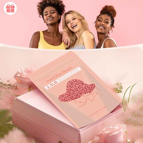 Hard Wax Beads, 2.5 lb Wax Beans for Hair Removal, Ideal for Sensitive skin, Brazilian, Bikini, Face, Eyebrows, Underarms and Full Body Waxing Bulk (Pink)