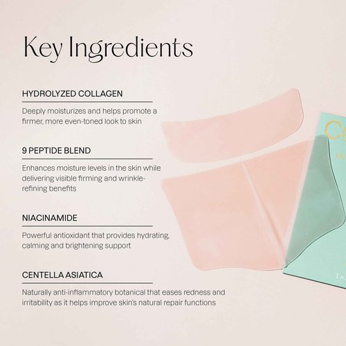 Karuna Collagen Neck & Chest Hydrogel Mask 4-Pack | Firming & Hydrating K-Beauty Masks with Collagen, Peptides & Niacinamide | For Wrinkles & Sagging Skin | Cruelty-Free