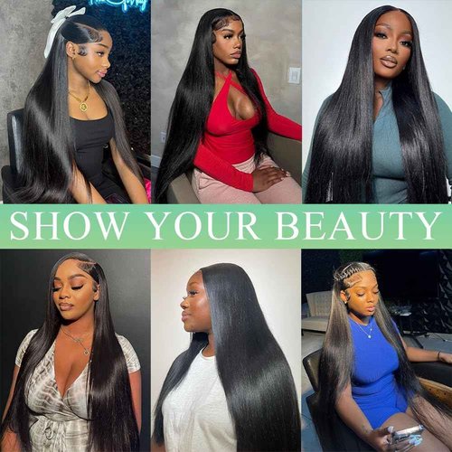 AnJudyReid Straight Hair Bundles 13A Brazilian Virgin Human Hair Bundles Straight 22 Inch 100% Unprocessed Virgin Hair Bundles Natural Black