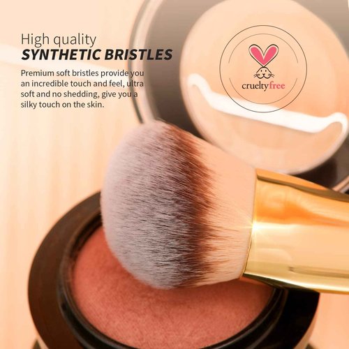 DUcare Makeup Brushes Duo End Foundation Powder Buffer and Contour Synthetic Cosmetic Tools