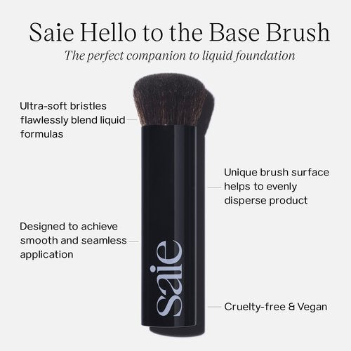 Saie The Base Foundation Brush for Liquid Makeup - Ultra-Soft Makeup Brush with Cruelty-Free, Synthetic Bristles - Designed for Foundation, Skin Tints & Cream Bronzers (1 Count)