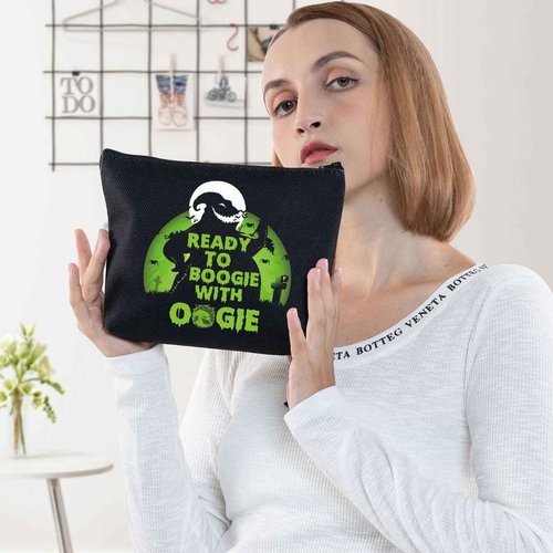 Funny Ghost Cosmetic Makeup Bag Ghost Fans Inspired Gifts Ready To Ghost With Oogie Zipper Pouch Bag (READY Ghost)