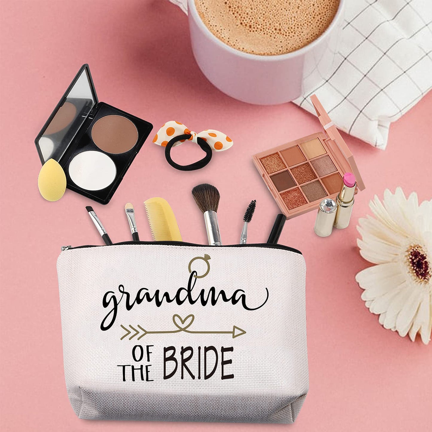 TSOTMO Grandma Grandmother Gift Groom Grandma Gift Grandma of The Groom Makeup Bag Wedding Dinner Gift (bride)