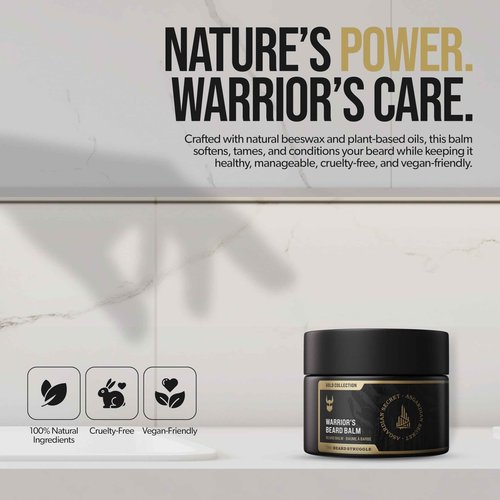 The Beard Struggle Warrior’s Beard Balm - Platinum Collection, Aesir's Triumph - Non-Greasy Low-Hold Formula, Luxurious Cologne-Grade Fragrances 100% Natural and Plant-Based Ingredients - 50g