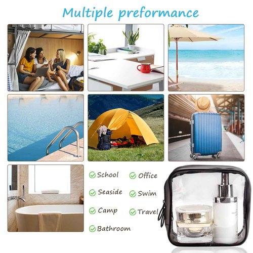 LYroo Black Small Makeup Bag Clear Mini Makeup Zipper Pouch Makeup Bag Small Cosmetic Bag for Purse Essentials Items Women Coin Purse Aesthetic Stuff(2 Pack)
