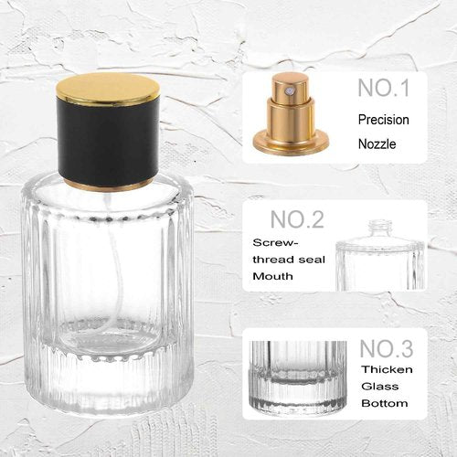 YWG Stone Vintage Perfume Bottles, 3 Pack 30ml/1OZ Glass Atomizer Travel, Empty Clear Perfume Spray Bottle Essential Oil Container Sprayer Cologne Atomizer for Men