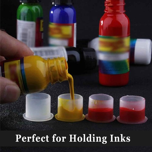 Tattoo Ink Caps - SOTICA 1000pcs Tattoo Ink Cups with Base Mixed Size #11 Small #14 Medium #17 Large Plastic Tattoo Caps for Ink Tattoo Supplies (1000pcs Mixed)