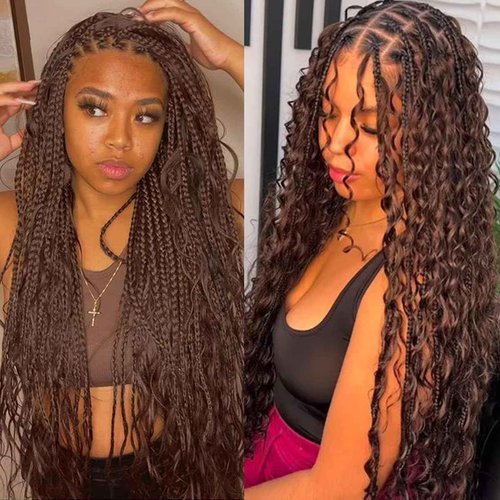 Human Braiding Hair for Boho Braids Deep Water Wave Curly Bulk Human Hair for Braiding Brazilian Virgin Human Hair for Micro Braiding Wet and Wavy Human Braiding Hair 100g 22inch Chocolate Brown