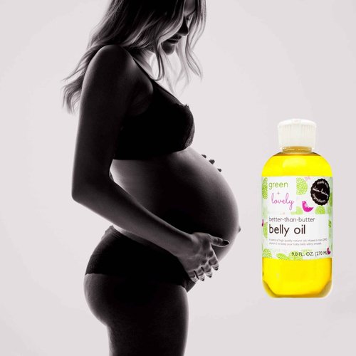 Green + Lovely Better than Butter Belly Oil(Tangerine) | Pregnancy Stretch Mark Prevention | 9 fl oz. Lasts for up to 6 Months | Natural Oil and Vitamin E Enriched for Amazing Skin Pre/Post Pregnancy