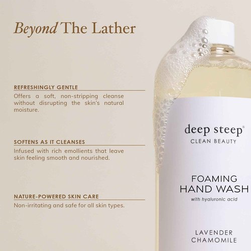 Deep Steep Foaming Hand Wash, Grapefruit Bergamot Refill, 33oz, Gentle Cleanser with Aloe, Argan Oil, Shea Butter & Hyaluronic Acid – Vegan, Clean Beauty, Soft & Hydrated Hands