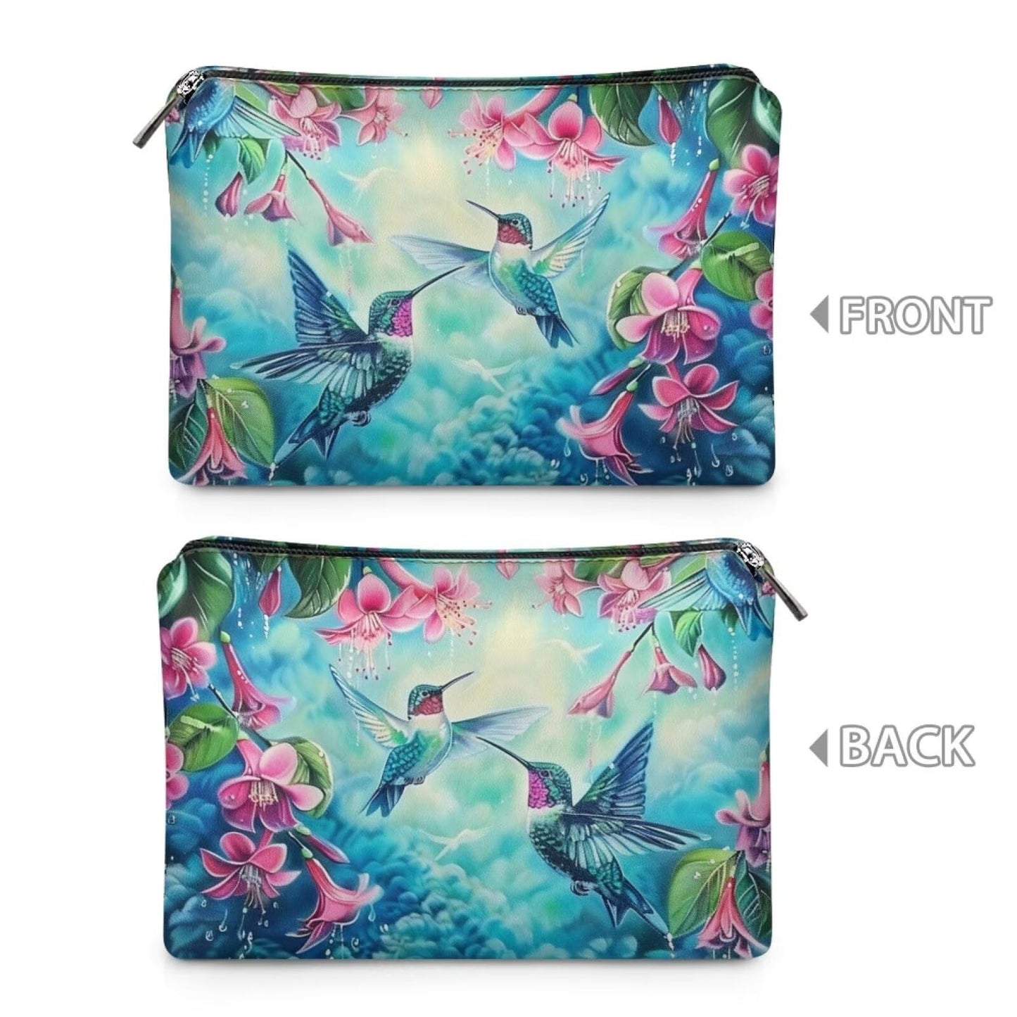 ELEDIZI Hummingbird Makeup Bag Toiletry Bags for Traveling Women Leather Cosmetic Bags for Women Skincare Bag Waterproof Small Personal Items Travel Bag Nice Gifts for Women Birthday Quality Items