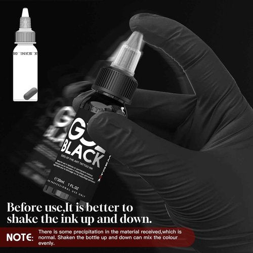 Xtreme GO2 Tattoo Ink 1OZ / 30ML Intense Black for Bold Fillings Highly Concentrated Smooth Application Vegan for Tattoo Artists