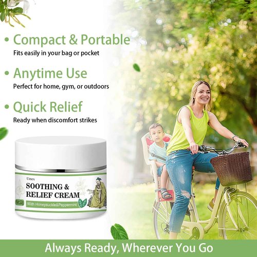 Umex Intensive Itch Relief Cream - Daily Moisturizing Lotion for Sensitive Skin, Soothes Dry & Flaky Skin, Non-Greasy & Fragrance-Free 2PCS(60g/2.12oz)