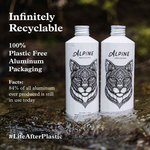 Alpine Provisions Natural Fir & Sage Moisturizing Body Wash – Refreshing with Essential Oils, Aloe Vera & Coconut Oil – Vegan, Sulfate-Free, Plastic-Free Aluminum Bottle – 16.9 FL Oz