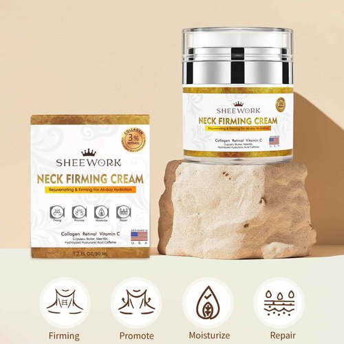 Sheework Neck Firming Cream,Tighten and Lift Neck Cream,Neck Tightening Cream Improves Sagging,Skin Tightening and Smooth of Fine Lines