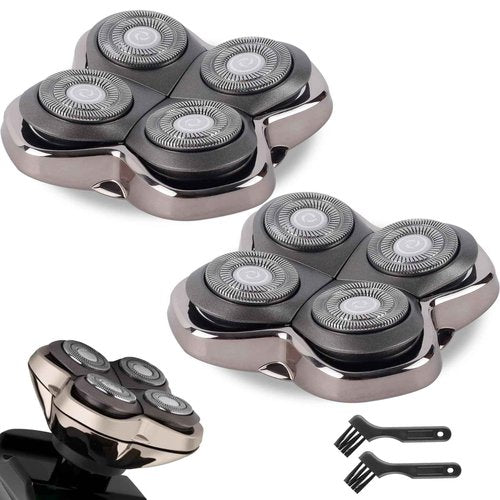 2 Pack Head Shaver Replacement Heads Compatible with Skul Pitbulls Gold PRO,Silver PRO, Platinum PRO,Butterfly Kiss PRO - Hypoallergenic Stainless Steel Shaver Foil Replacement - 4D Floating Blade