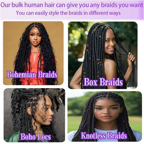 ZFY Human Braiding Hair 100g 22 Inch Deep Wave Bulk Human Hair for Braiding Boho Braids 100% Unprocessed Brazilian Virgin Human Hair Extensions No Weft 2 Bundle/Pack Dark Brown