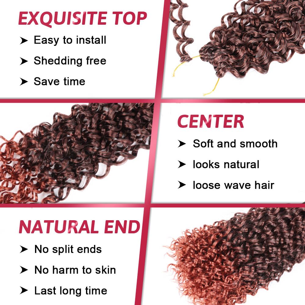 GoGo Curl Crochet Hair Water Wave Crochet Hair Water Wave Crotchet Braiding Hair (8 Inch (Pack of 6), 1B/350#)