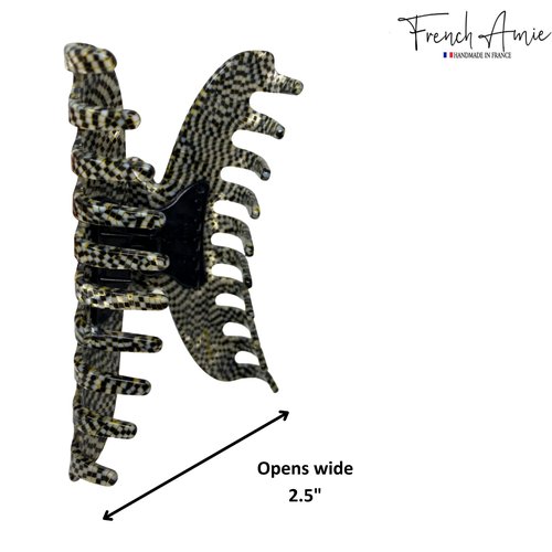 French Amie Contour Opera Large 4 ¾” Handmade Cellulose Jaw Hair Claw Clips for Thick Hair Women Hair Accessories