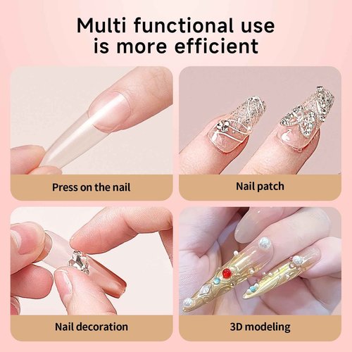 Gosojam Nail Glue 2-Pack – Fast-Drying, Long-Lasting Adhesive for Acrylic, Press-On & Gel Nails – Water-Resistant, No UV/LED Needed, 10g x 2 – Strong Bond, Gentle on Nails, Ideal for DIY & Salon Use