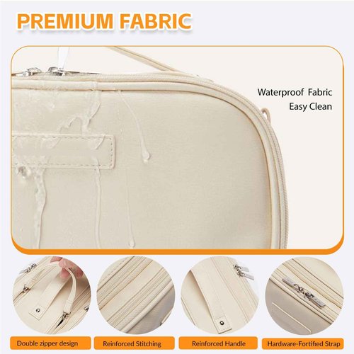 YDR Cosmetic Bag Large Capacity,Travel Makeup Bag with Divider Portable Toiletry Bag Make Up Punch Storage Women