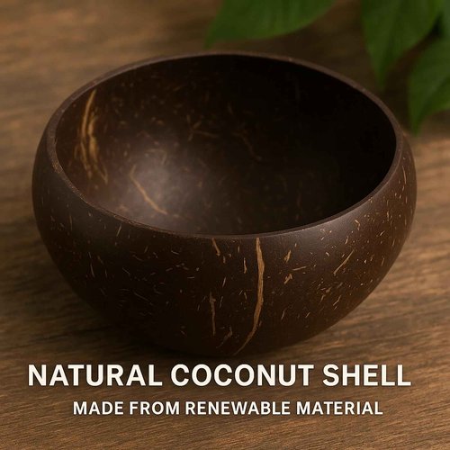 Natural Coconut Shell Shaving Soap Bowl – Handcrafted Shaving Mug & Cup for Men, Naturally Odor-Free, Lightweight, Built for Durability, Perfect for Bowl Shaving & Wet Shave