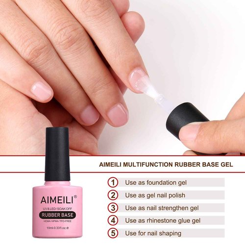 AIMEILI Nail Prep Bond Primer Quick Dry Nail Prep Dehydrator and Rubber Base Gel for Nail
