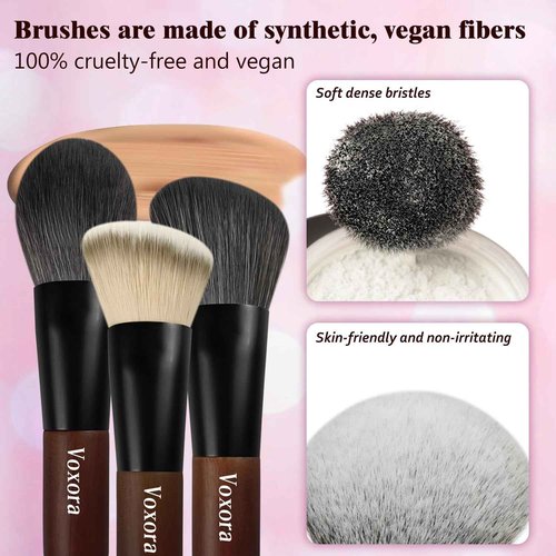 Travel Makeup Brush Set–Mini Makeup Brushes for Foundation, Powder, Eyeshadow, Blush, Contour, Concealer with Case, Silicone Brush Cleaner & Mini Hair Brush with Mirror–Perfect for Travel & Daily Usez