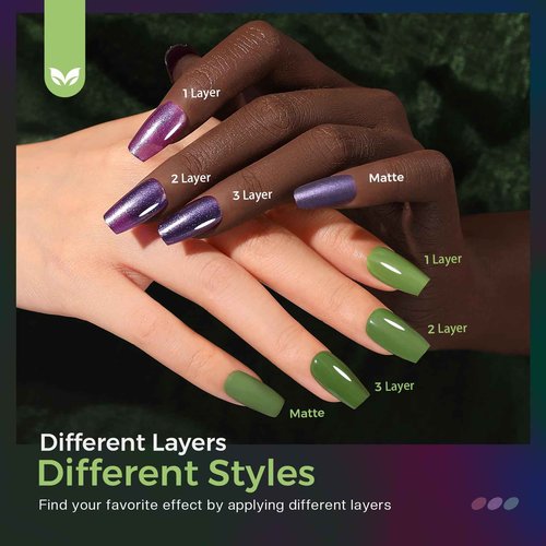 Morovan Dark Nail Polish Set: Glitter Green Dark Red Black Hot Pink Brown Shimmer Fingernail Polish Kit Air Quick Dry Nail Pack Winter Christmas Nail Art Manicure Gift Holiday Party for Women Girls
