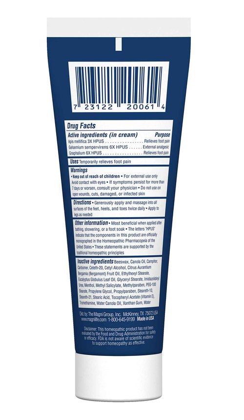 MagniLife Pain Relieving Foot Cream, 8 oz Tube, Soothing Relief for Soreness, Pain, Burning, Tingling, Itching or Sensitivity in Feet & Legs, Moisturizing & Hydrating Foot Cream, No Petroleum