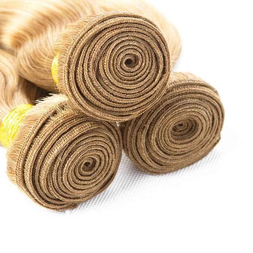 MLMYBAYEA P27/613 Human Hair Bundles Blonde Deep Wave Bundles 08 10 12 Inch Blonde Highlight Deep Wave Extensions Unproceesed Brazilian Virgin Hair For Women