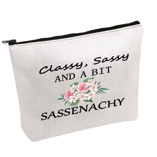 TV Show Inspired Gift Classy, Sassy And A Bit Sassenachy Zipper Pouch Cosmetics Bag For Fans (A Bit Sassenachy bag)